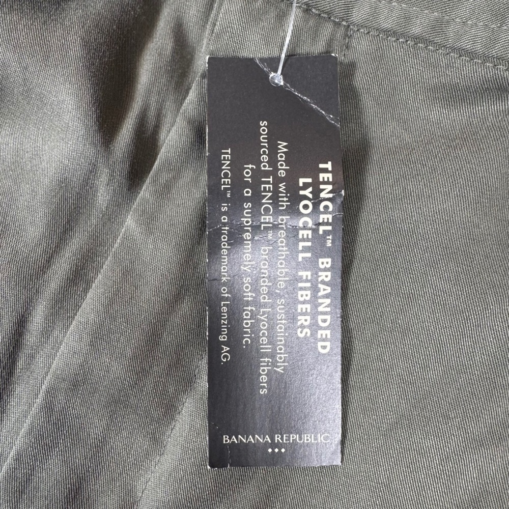 Banana Republic NWT Tencel Wide Leg Pants Large Steel Green 851760 Gray Highrise - Picture 4 of 11